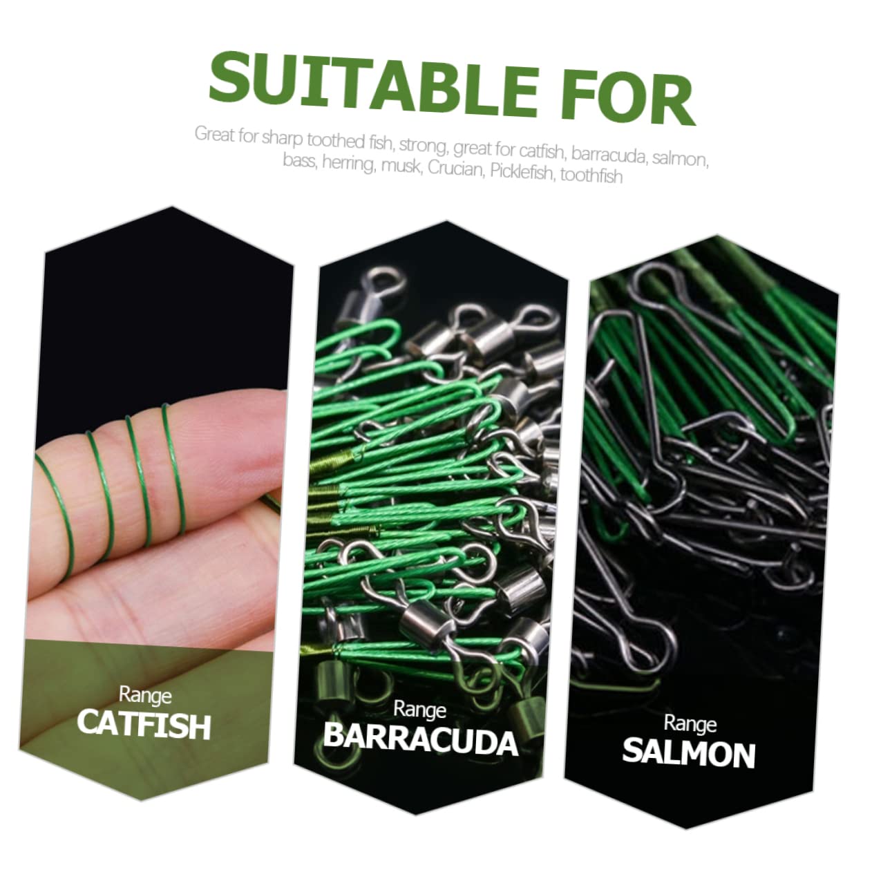 UPKOCH 25Pcs Stainless Steel Fishing with Swivels Durable Fishing Wires for Freshwater Saltwater for Bass Trout Carp and More High Strength Tackle Supplies