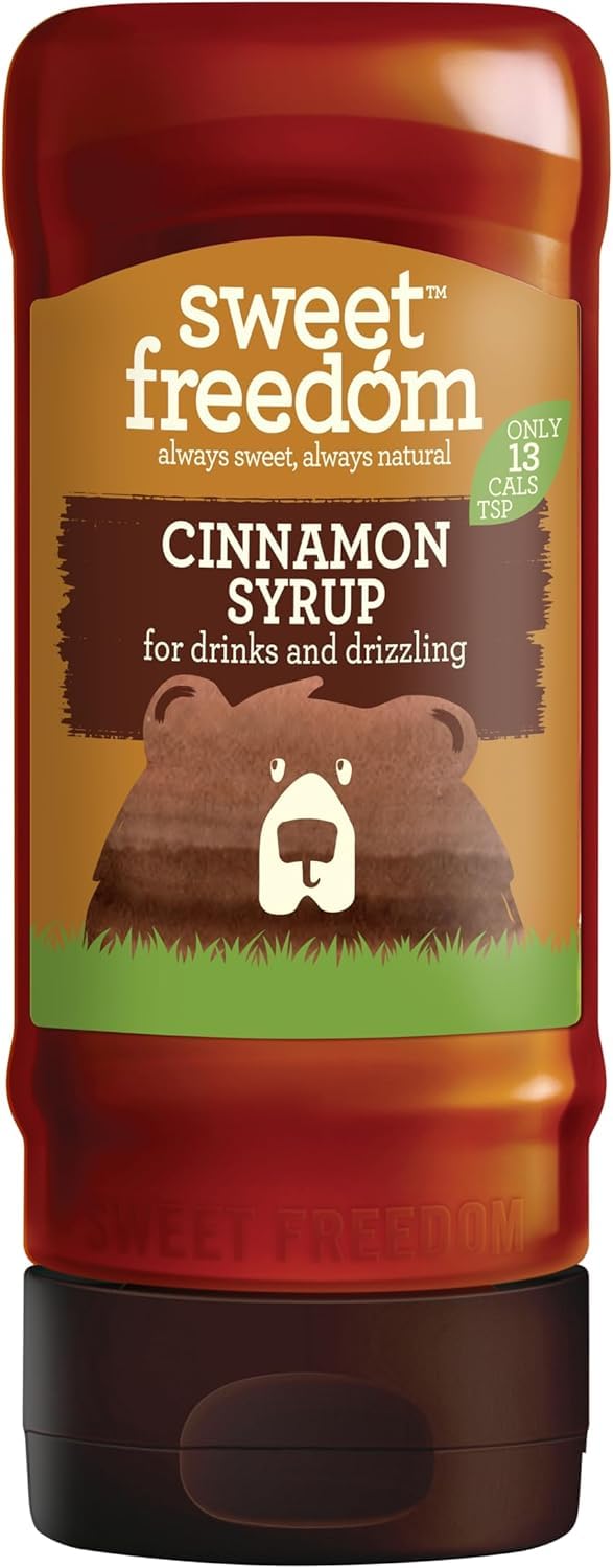 Sweet Freedom Cinnamon Syrup 350 g – Vegan Drizzle for Coffee and Pancakes, Naturally Sweetened with Fruits, Only 13 Kcal Per Teaspoon (Pack of 1)