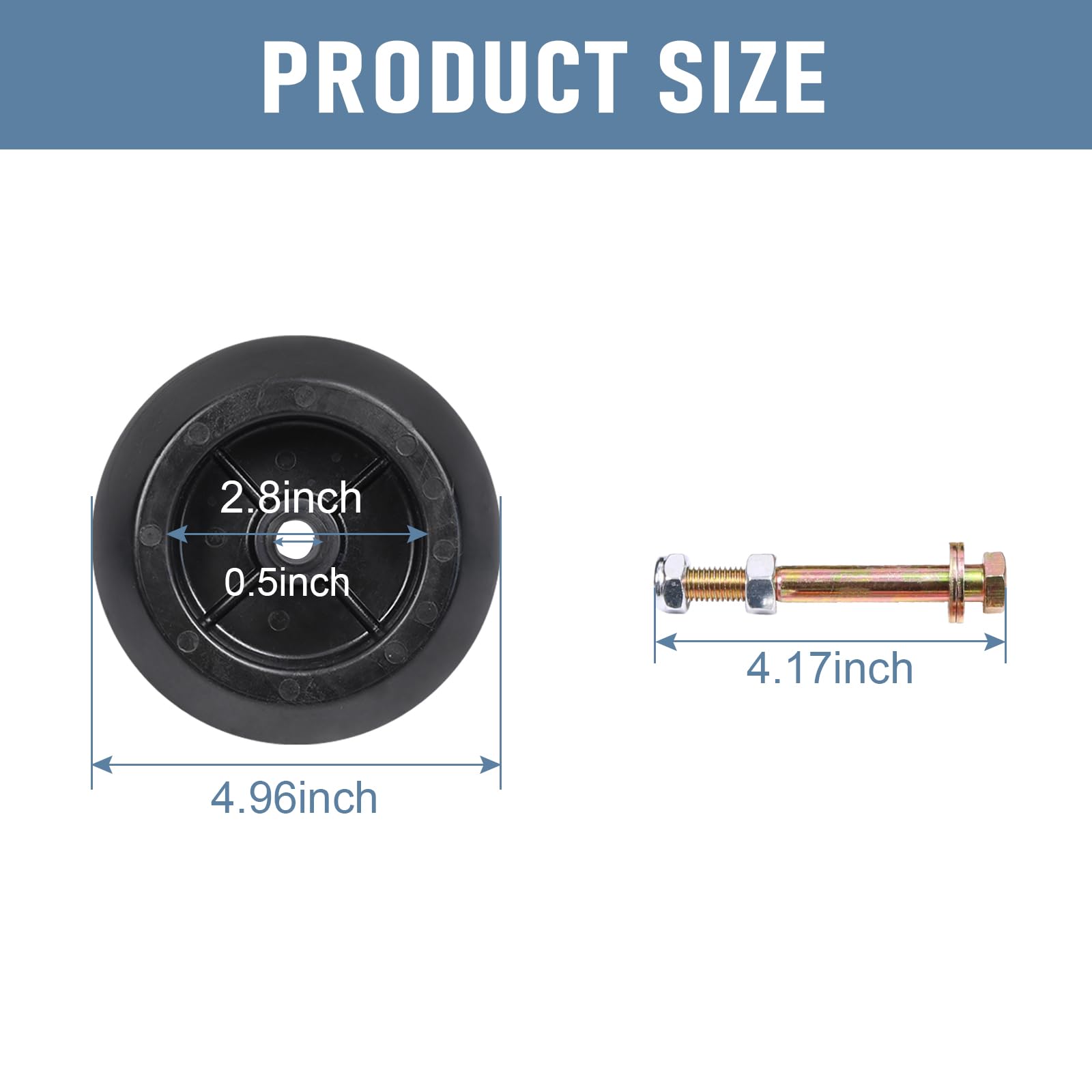 DICMIC- Kit de 4 Ruedas Protectoras para Cubierta de cortacésped Compatible con Rotary 13445 Hustler 788166 31997 781708 MTD 734-04039 y más