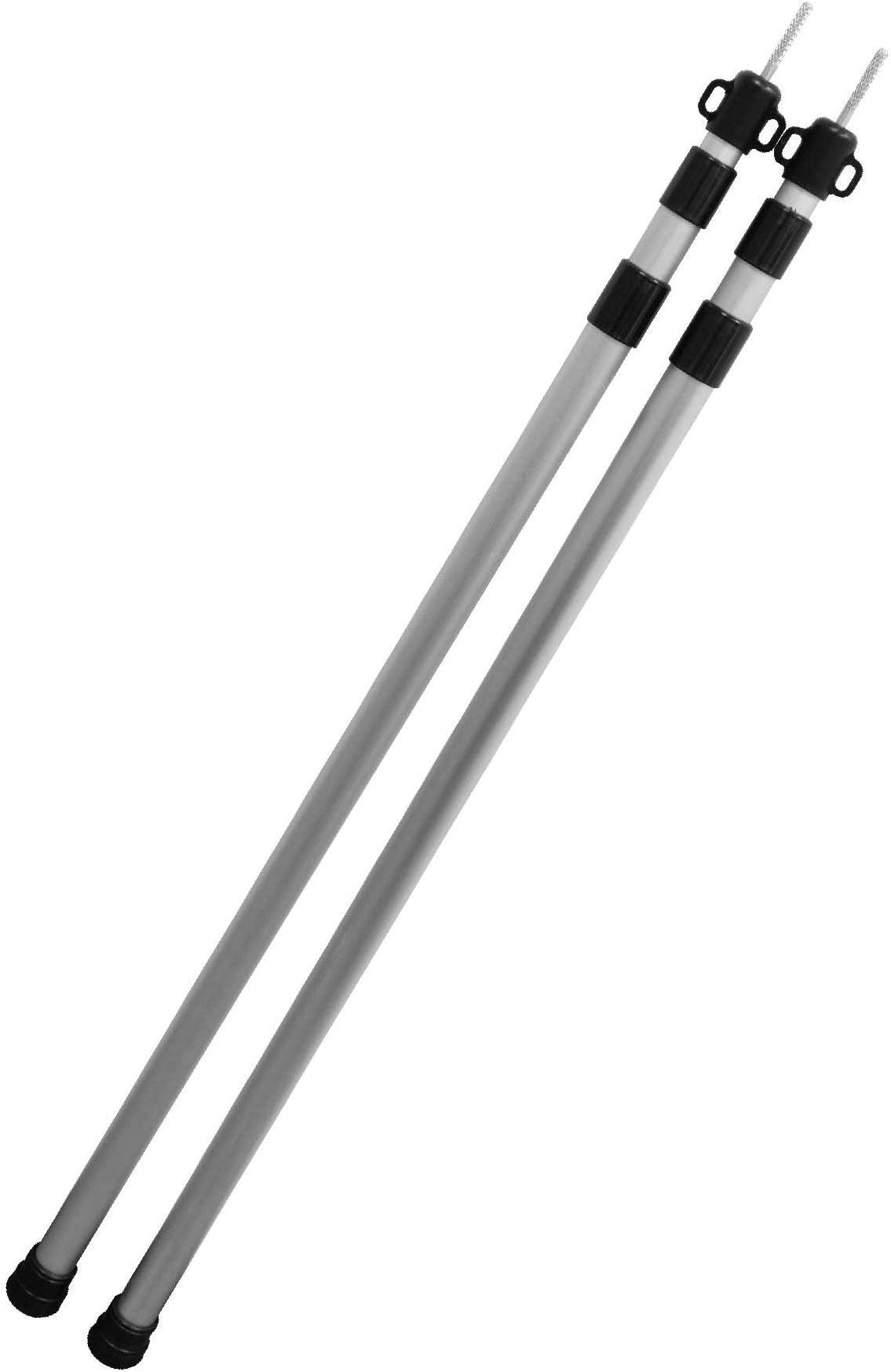 CampAir Telescopic Aluminum Tent Pole - Continuously adjustable from 90-230 cm - Twist mechanism - Set of 2