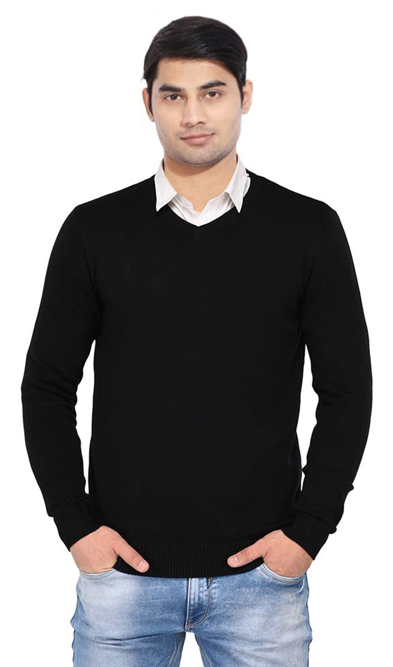 bollywood designer Men's Full Sleeve Regular Fit V-Neck Woolen and Comfortable Winter wear Full Sweater for Men,(Multicolor and Size M=38",L=40",XL=42")-picture-10