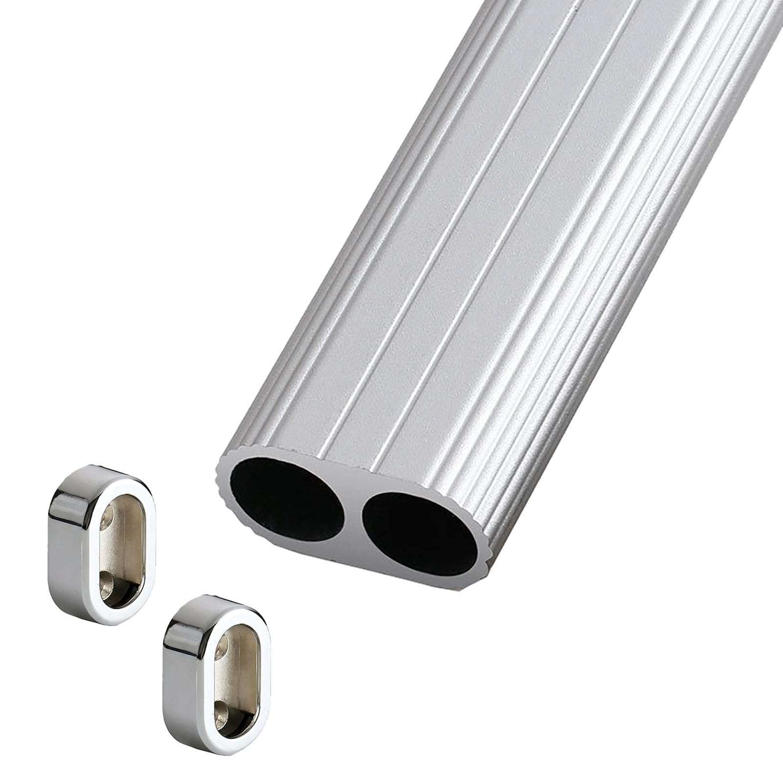 Qudkdhs Silver Closet Rods For Hanging Clothes, 12 To 47 Inches Metal Closet Rod,Closets Hanging Organizer,Heavy Duty Shower Curtain Rods For Closets Wardrobes Laundry Rv 100Cm