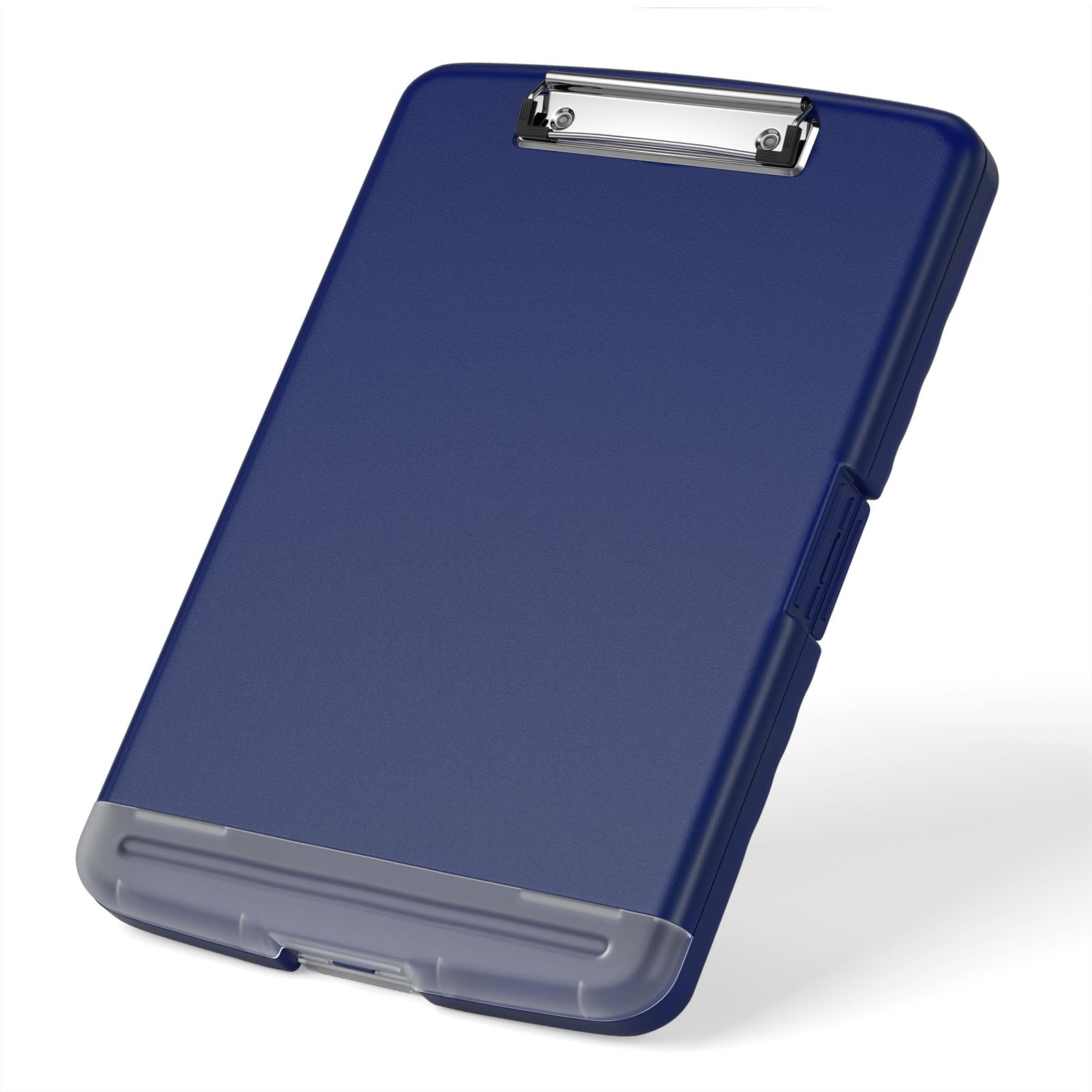Rimilak Plastic Clipboard with Storage, 8.5 x 11 High Capacity Folio Nursing Case with Pen Holder, Size 14.2 x 9.6 x 1.2″ Folder Side-Opening for Classroom, Teacher, Smooth Writing, Deep Blue