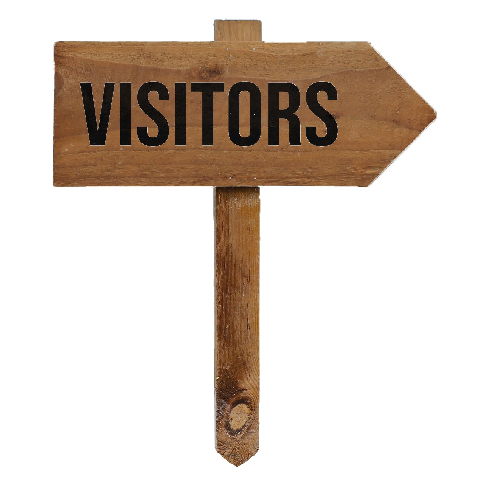 Outdoor Visitors Sign with Stake, Wooden Arrow Pointing Right or Left, Party Pub Shop Garden Sign