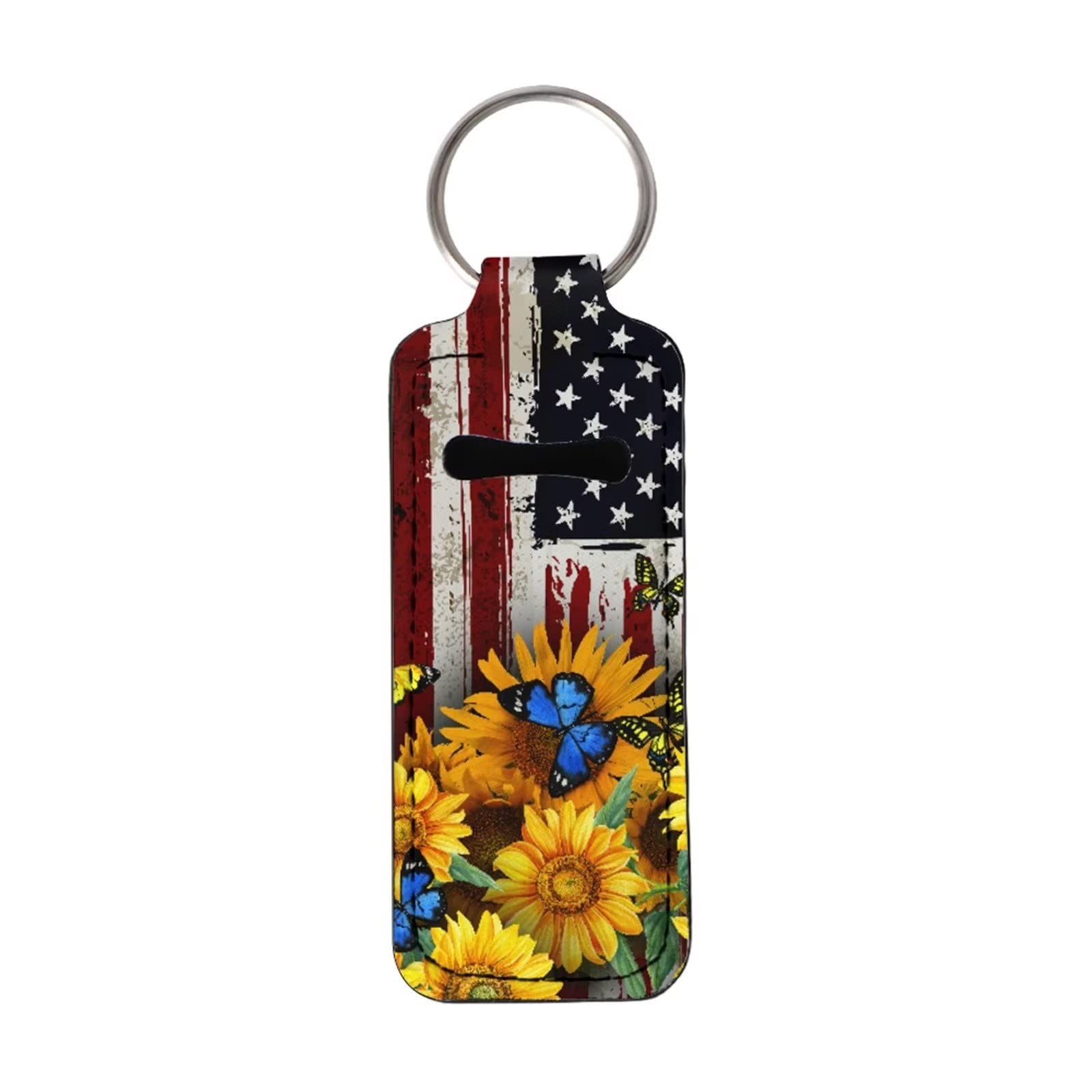 SEANATIVE Lip Balm Case Neoprene Chapstick Holder Keychain Travel Makeup Lipstick Pouch