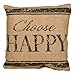 Small Burlap Choose Happy Pillow (8x8")