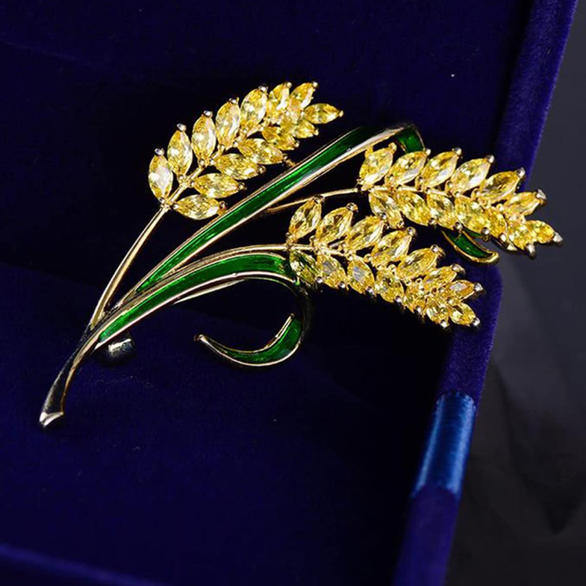 Broche De Orejas De Trigo Broche De Ropa Broche De Dama De Honor Broche De Hoja De Pedrería Broches De Oro Collar De Boda Accesorio De Ropa Alfiler Clips De Boutonniere Circón