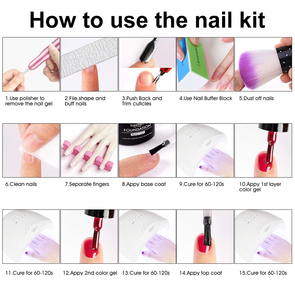 86PCS Portable USB Electric Nail Drill Set Polish Pen File Kit, 48W UV LED Nail Lamp Gel Manicure Dryer Lamp, Acrylic Nail 3D Art Drill Dryer Manicure Supplies, Nail Files Tool Polish Decorating : Beauty & Personal Care