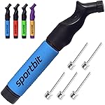 SPORTBIT Ball Pump with Push & Pull Inflating System and 5 Needles Set for Sports Balls, Exercise Balls, Volleyball, Basketball, Football, Soccer Ball