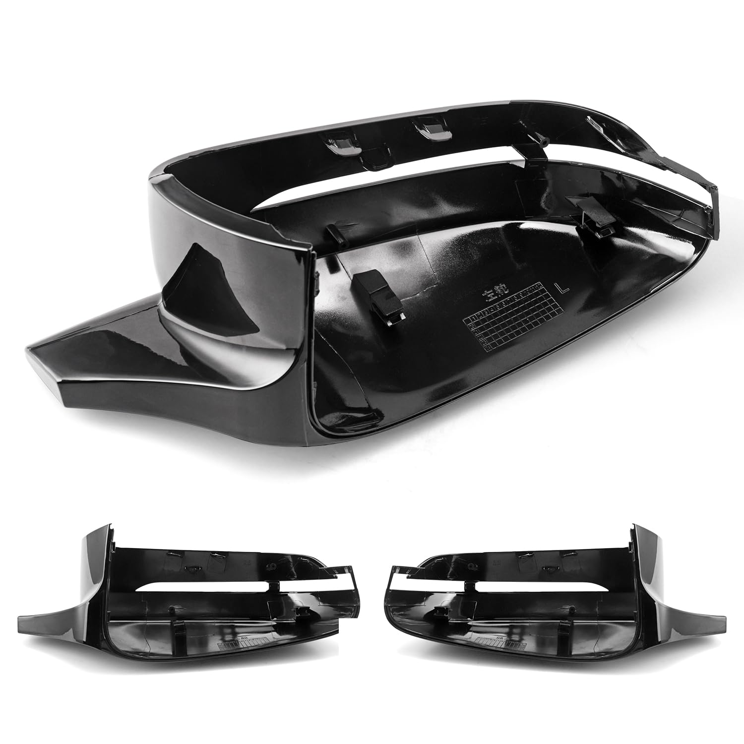 Coperchio Dello Specchio Laterale, Ricambio per Specchietto Retrovisore Compatibile con G20 G21 G28 G22 G23 G30 G38 G11 G12 G15 G16 Solo per Auto con Timone Sinistro, Nero Lucido, 2 Pezzi