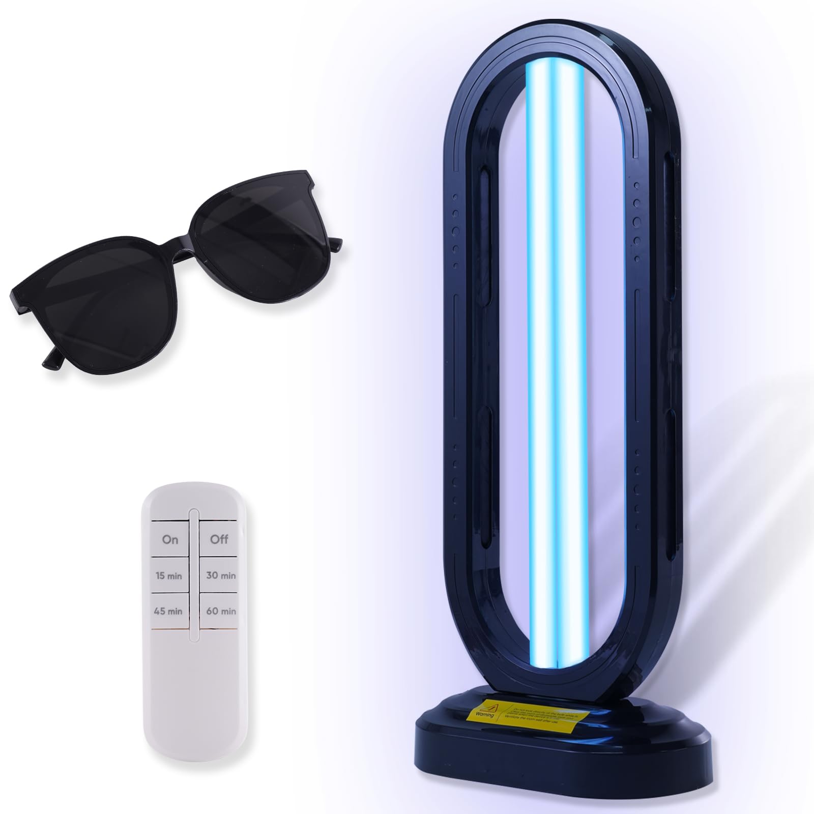 UV Light Sanitizer with Ozone,UVC Disinfection Lamp with Remote Control,Ultraviolet Light Sanitizer for Whole Home,Room & Kitchen,UV Sterilizer15/30/45/60 Minutes Timer