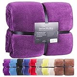 tagesdecke lila 240 x 260 Premium Kuscheldecke aus exklusivem Coral-Fleece mit 220g/m² mit Soft-Cashmere-Touch