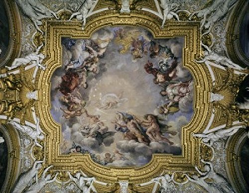 Posterazzi Ceiling of the Hall of Jiove Pietro da Cortona (1596-1669 Italian) Palatine Gallery Palazzo Pitti Florence Italy Poster Print, (18 x 24)