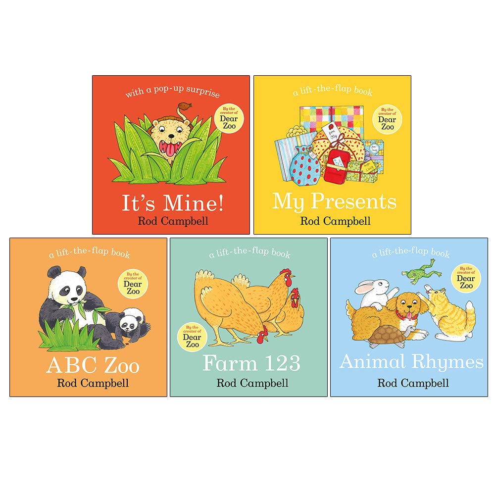 Rod Campbell Collection 5 Books Set (It's Mine, My Presents, ABC Zoo, Farm 123, Animal Rhymes)