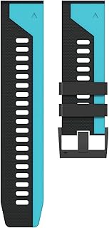 BEDCY 22 26mm Quickfit Smart Watch Band Strap for Garmin Fenix 7 7X 6 6X Pro 5X 5 Plus 3HR D2 935 945 EPIX Silicone Wristband Bracelet (Color : Black Blue, Size : QuickFit 26mm)