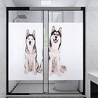 Vista 2 de Película de privacidad para ventana, color blanco y negro, calcomanías para ventanas manchadas, adhesivo estático para ventana, calcomanía