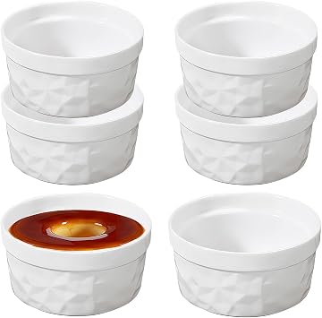 Porcelain Ramekins 8oz Ceramic Souffle Dishes Ramekins Dip Bowl