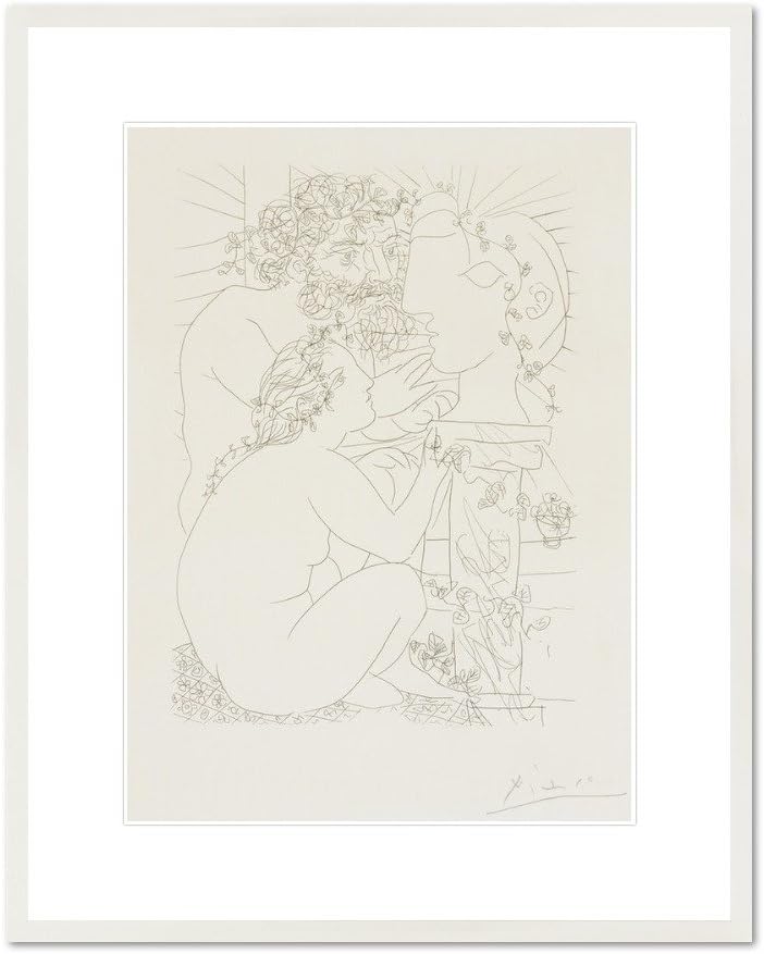 Museum Quality Framed Print of Sculptor and Model, Plate 39 from The Suite Vollard, 1933" by Pablo Picasso