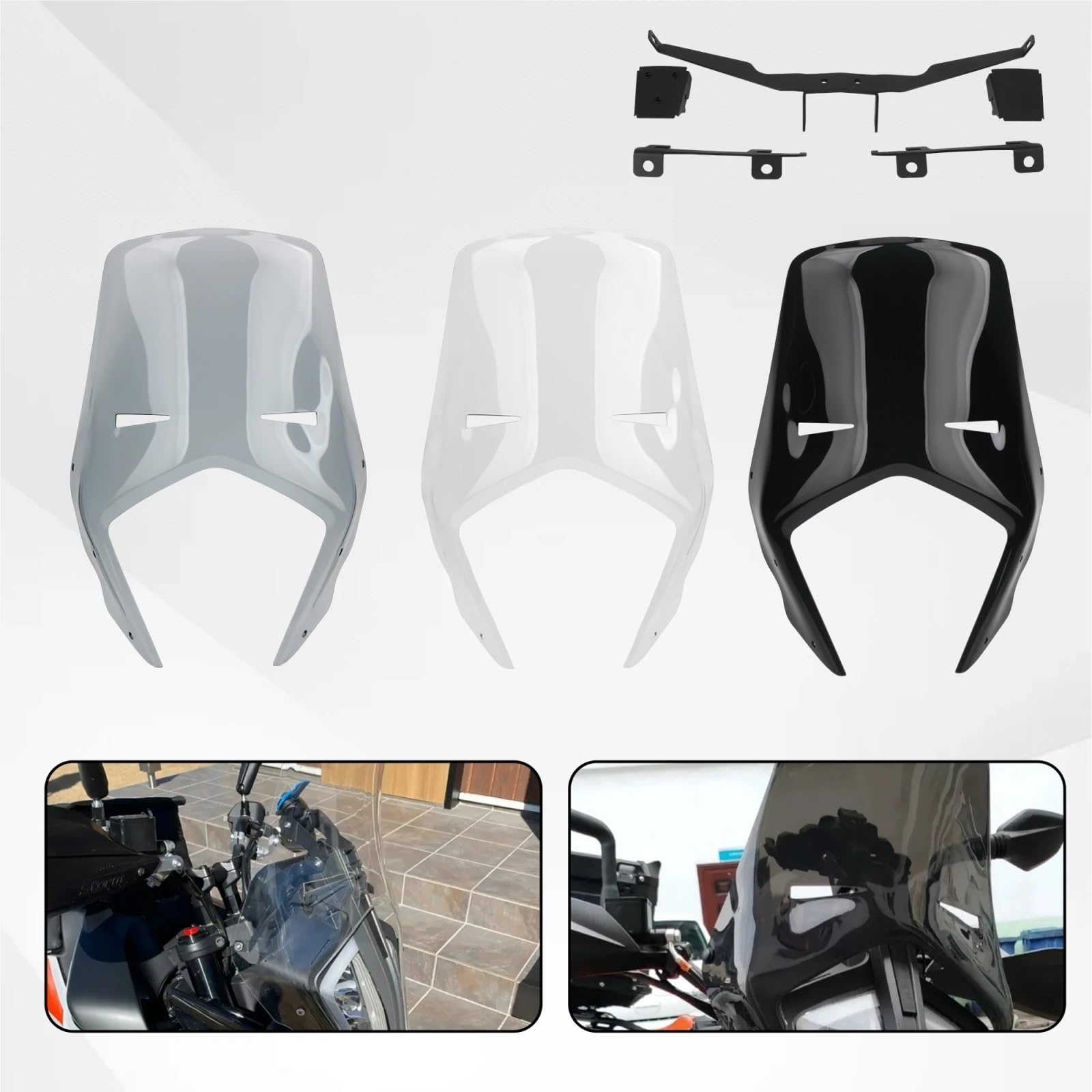 Przednia szyba motocyklowa Pasuje Do Rajdowych Osłon Szyby Przedniej Fairing Akcesoria Moto Adventure Szyba Przednia Motocykl Z Tworzywa Sztucznego(GRAY)