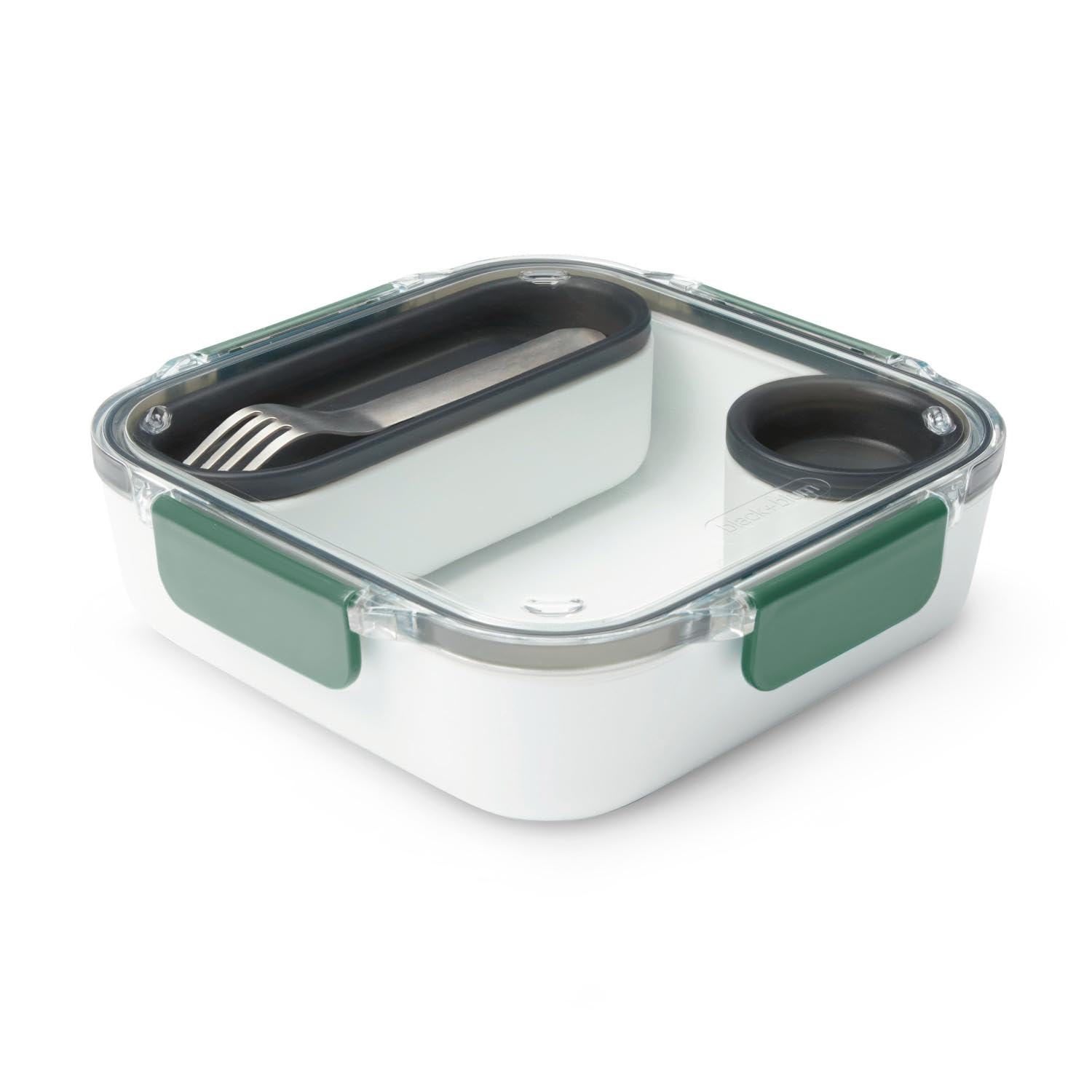 BLACK + BLUM - Lunch Box à Compartiments Style Bento - Compatible Micro-​Onde, Congélateur, Lave-​Vaisselle - Boîte Étanche avec Fourchette - 1L - Vert Olive
