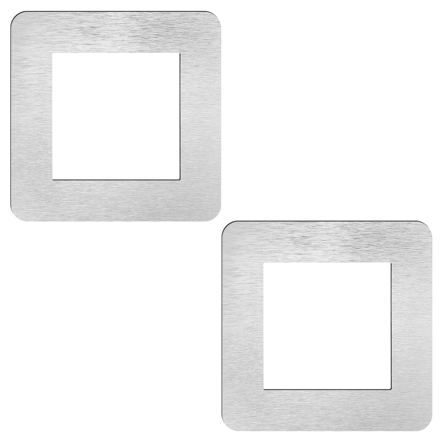 Gaomumu Sliver 2Pcs Silver Light Switch Cover, Switch Sticker Decorative Protective Case, Self-Adhesive Decorative Wall Plate Frame, Suitable For Home Wall Switches Socket Decoration