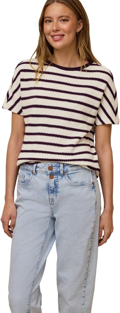 Damen Dropped Shoulder Shirt im Strick-Look