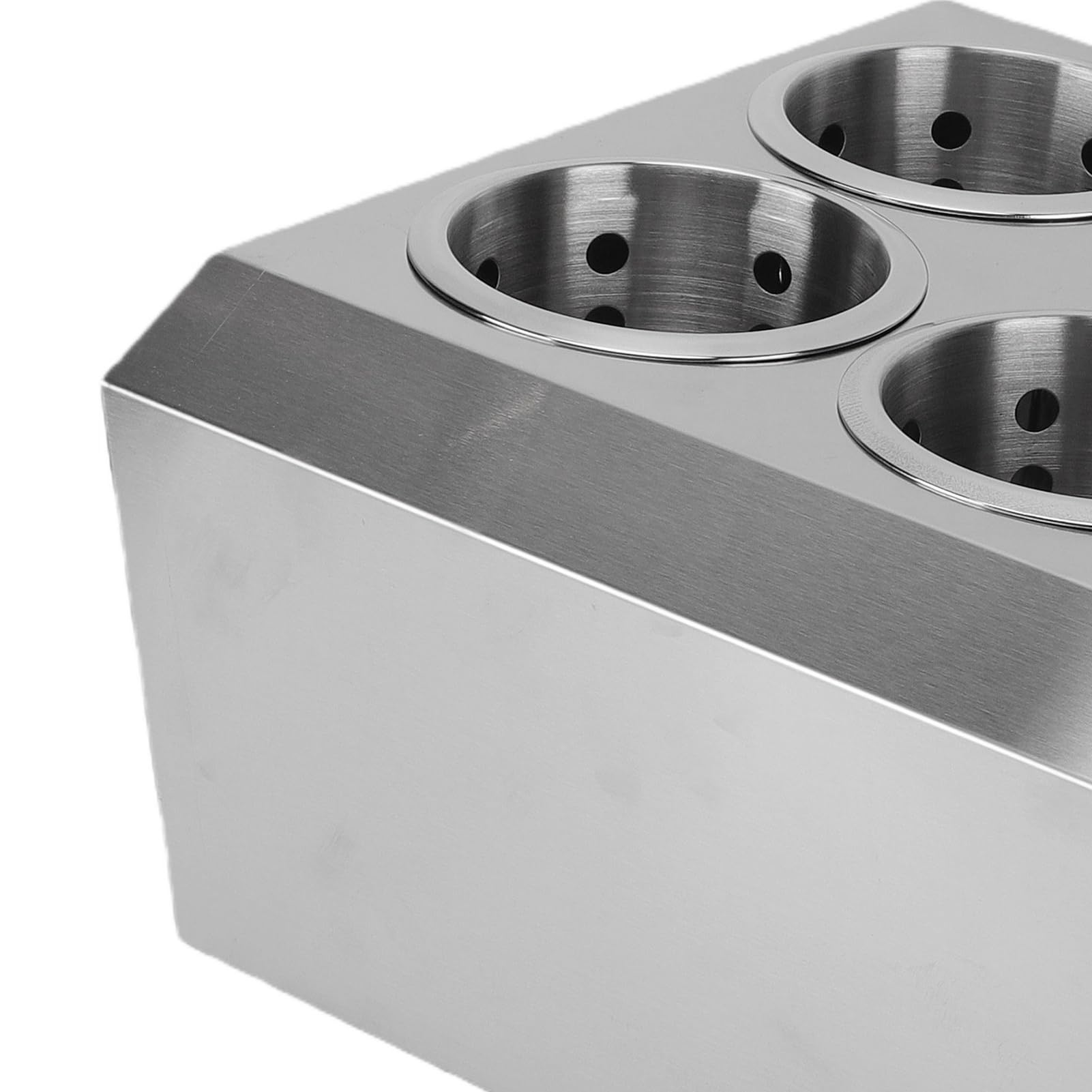 TOPINCN Soporte para Cubiertos de Acero Inoxidable con 6 Compartimentos, Organizador Perforado para Cubiertos, Cesta de Almacenamiento para para Cocina, Encimera, Restaurante,
