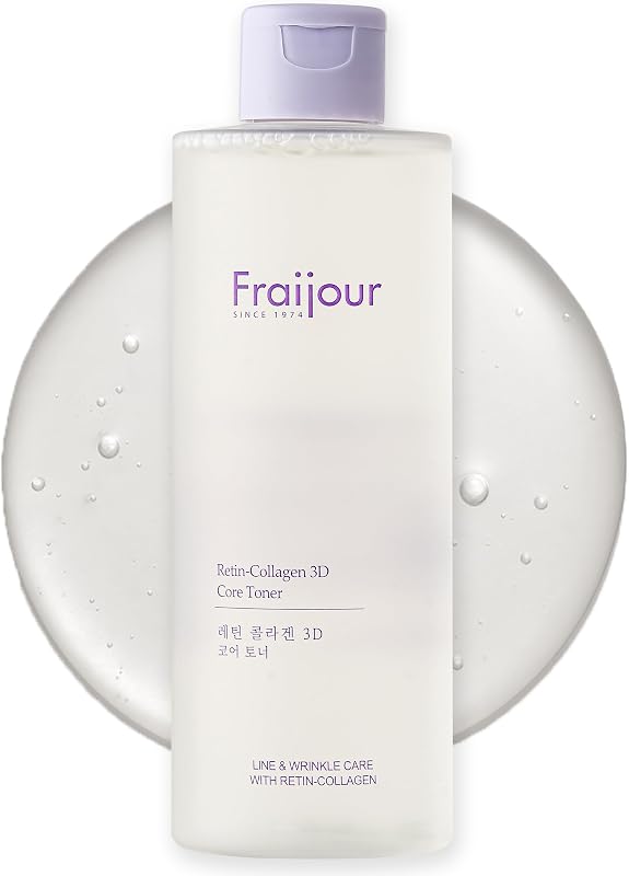 Fraijour Retin-Collagen 3D Core Toner com Bakuchiol, 7 tipos de colágeno e ácido hialurônico, 250 mL