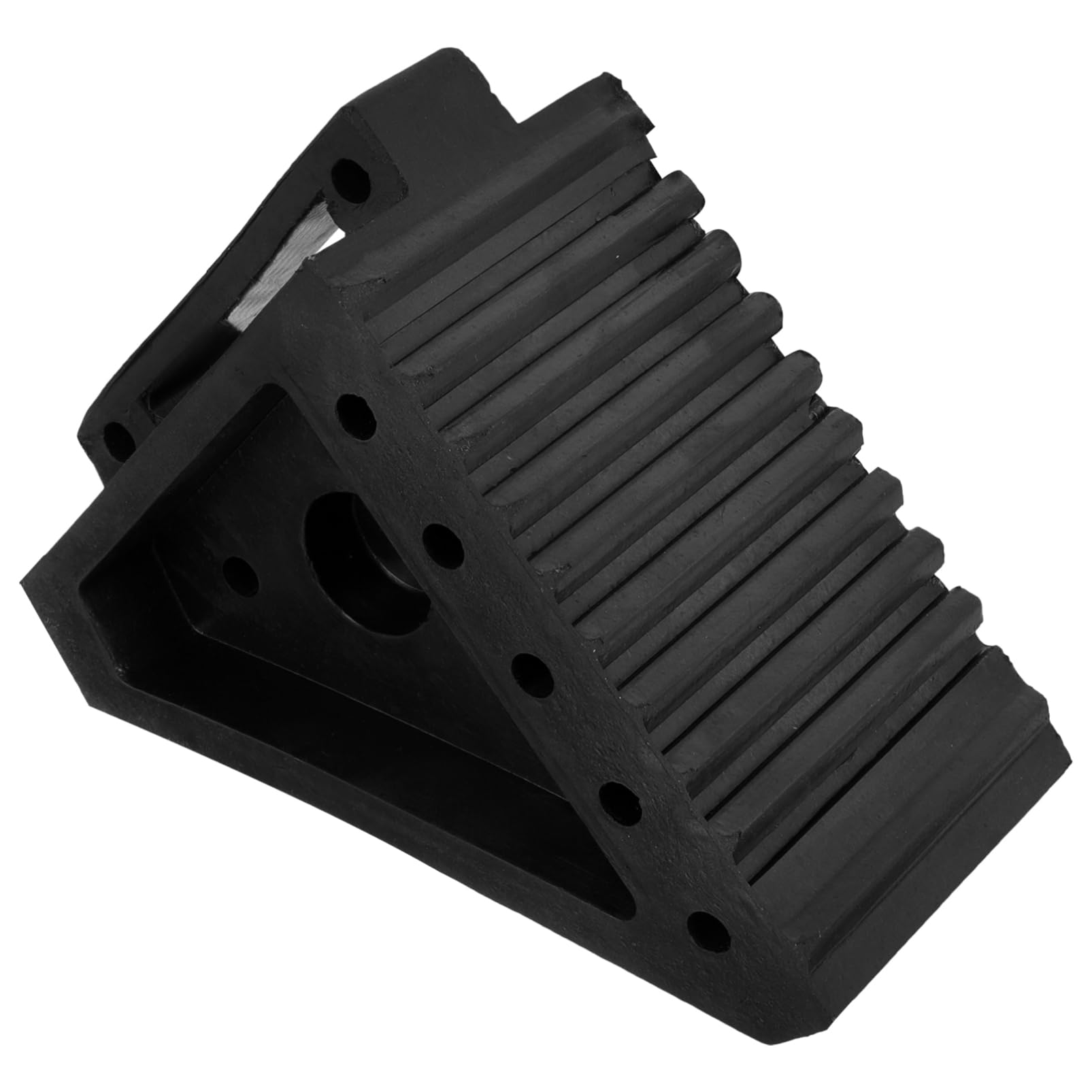 iplusmile Tope para Rueda de Goma Negro Antideslizante, Calzo Portátil | Triángulo de Seguridad para Vehículo, Fricción Extra en Pendiente, Uso en Motocicletas y Aparcamiento
