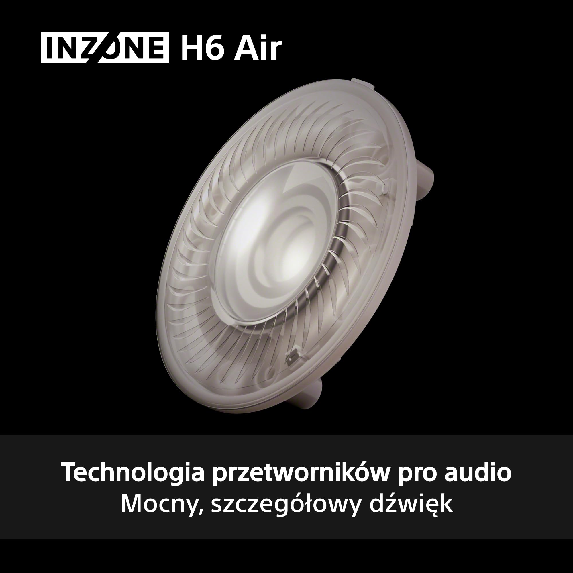 Sony INZONE H6 Air otwarty przewodowy zestaw słuchawkowy gamingowy, 360 Spatial Sound for Gaming, ultralekka konstrukcja 199 g, odłączany mikrofon na wysięgniku, INZONE Hub Custom EQ, PC/PS5, czarny