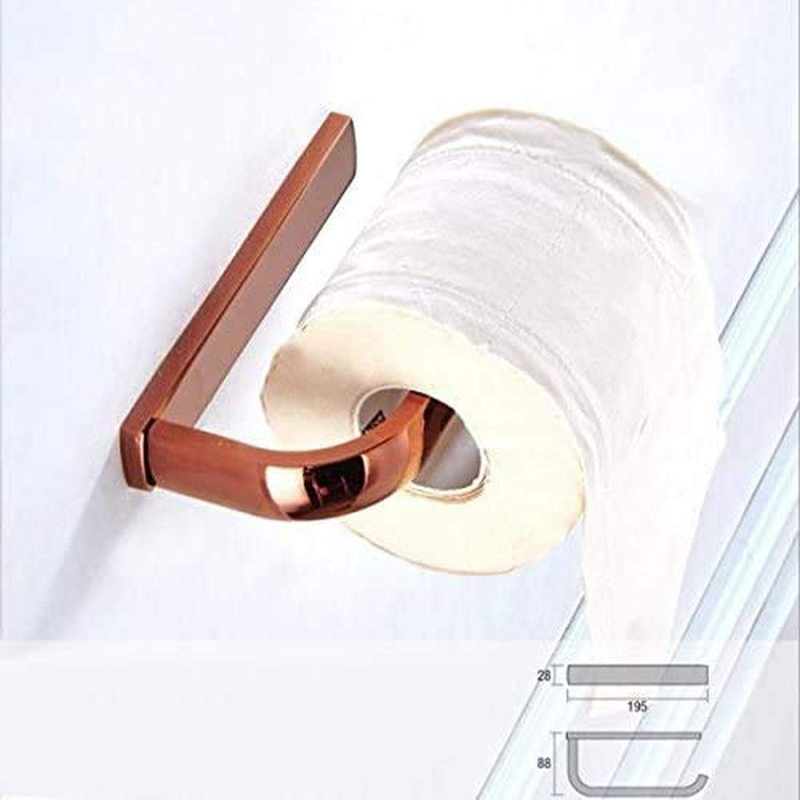 CMBSSTFC Supporto da Parete Moderno per Carta igienica in Ottone con Dispenser per Rotolo Singolo in Bronzo Dorato o Oro Rosa
