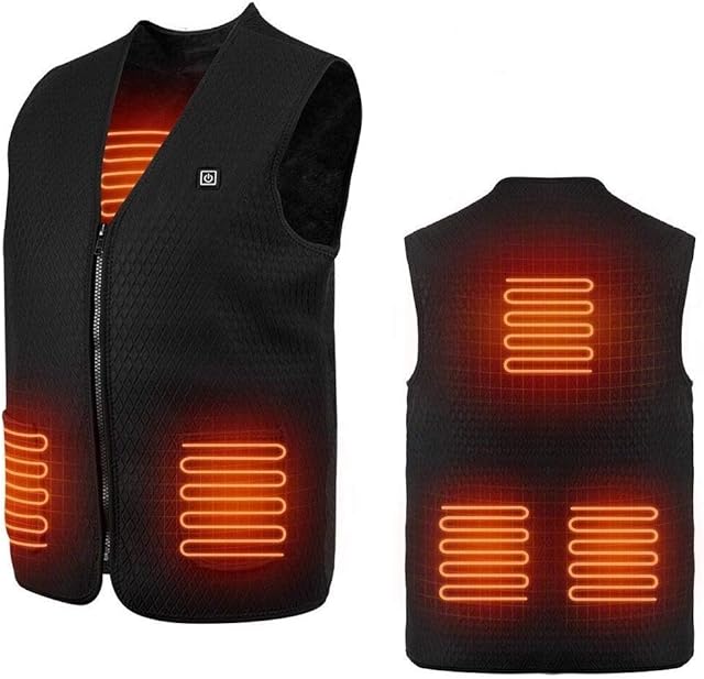 MLMLH Electric Heated Vest - USB Electric Heating Jacket Lightweight Back Pain Relief Winter Warm Vest Coats for Outdoor Activities Men/Women(Size : M)