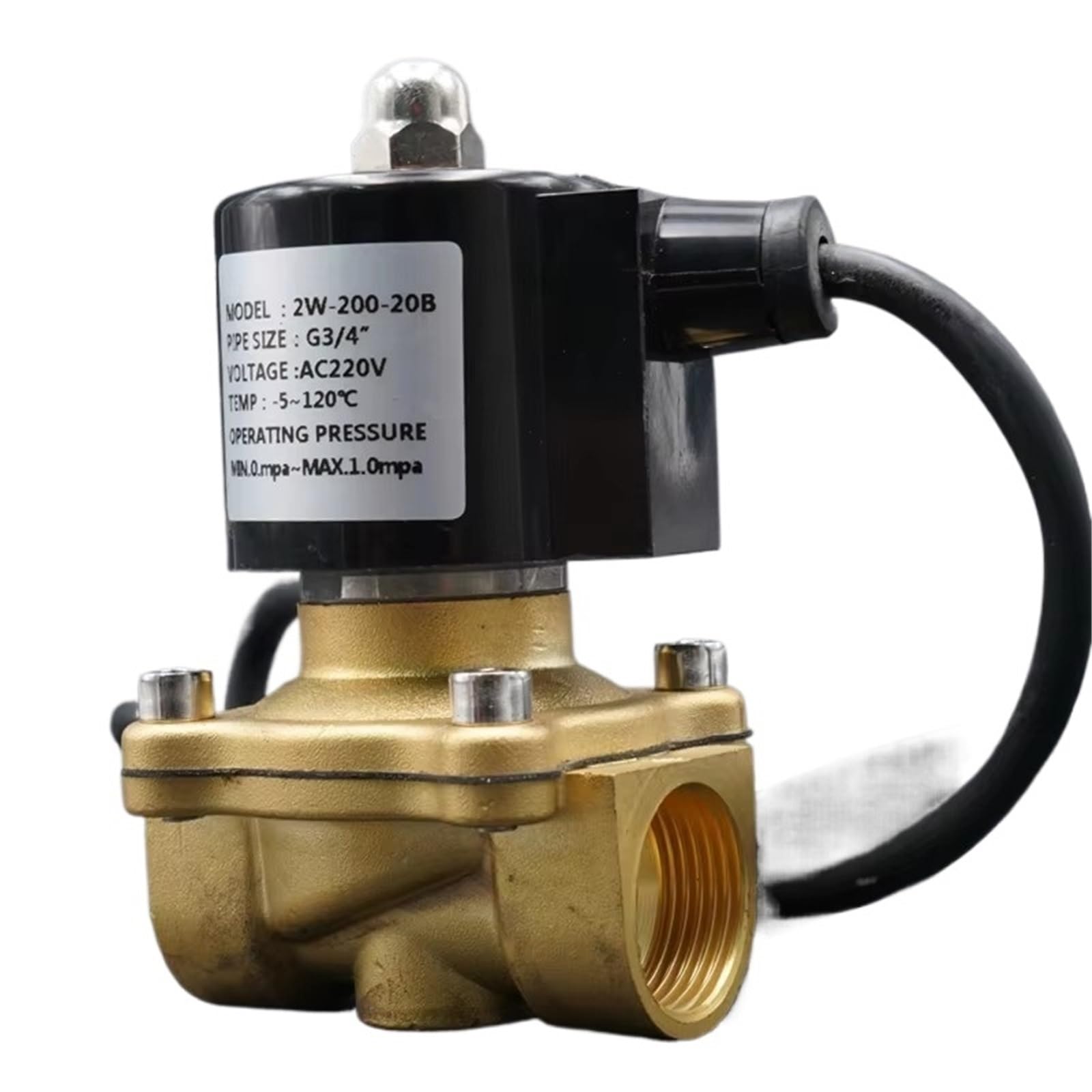 Brass Solenoid Valve Normally Closed(1",DC24V)
