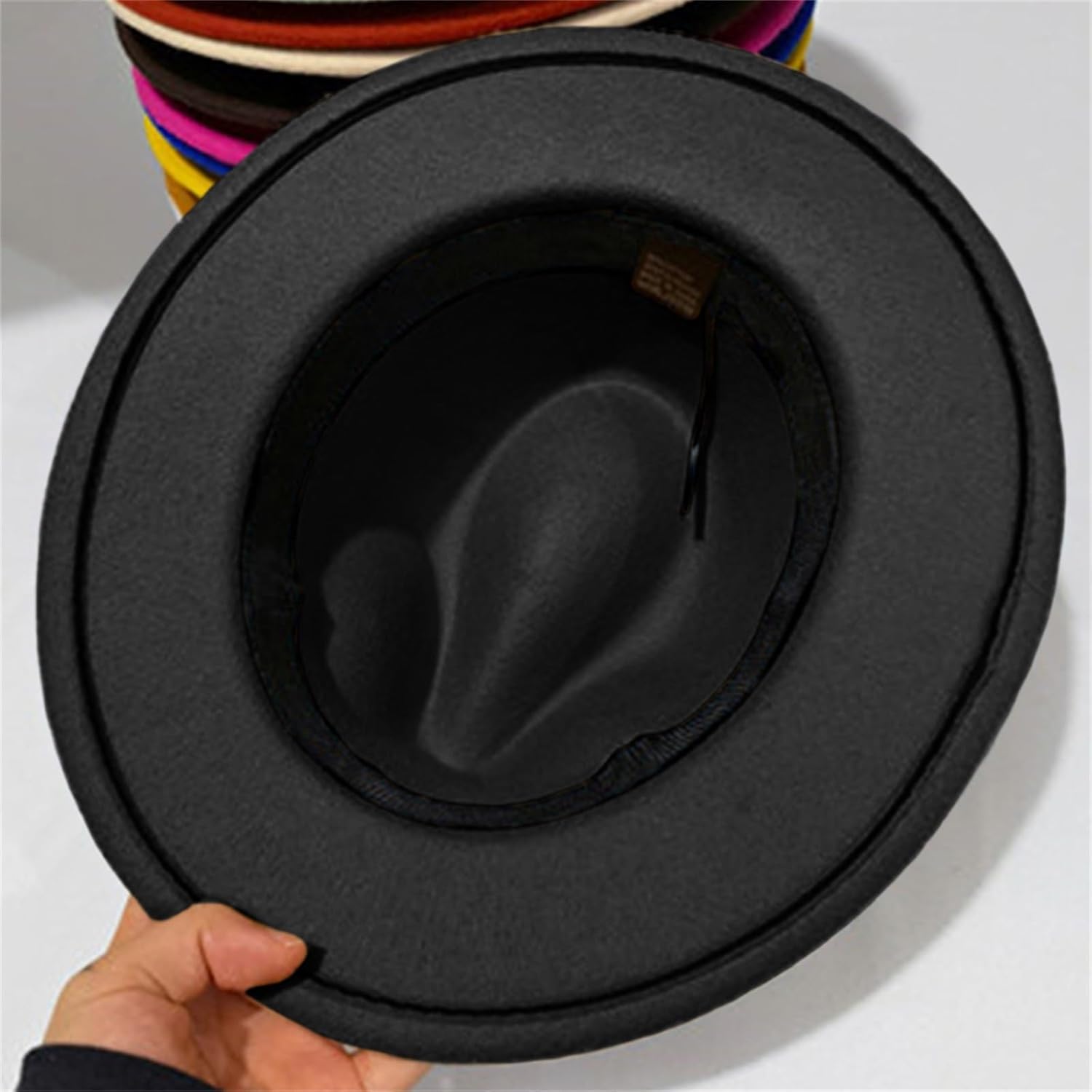 Kid Fedora Hat Solid Color Toddler Jazz Hats Classic Wide Brim Cowboy Hats Panama Dress Hat for Boys Girls - Image 4