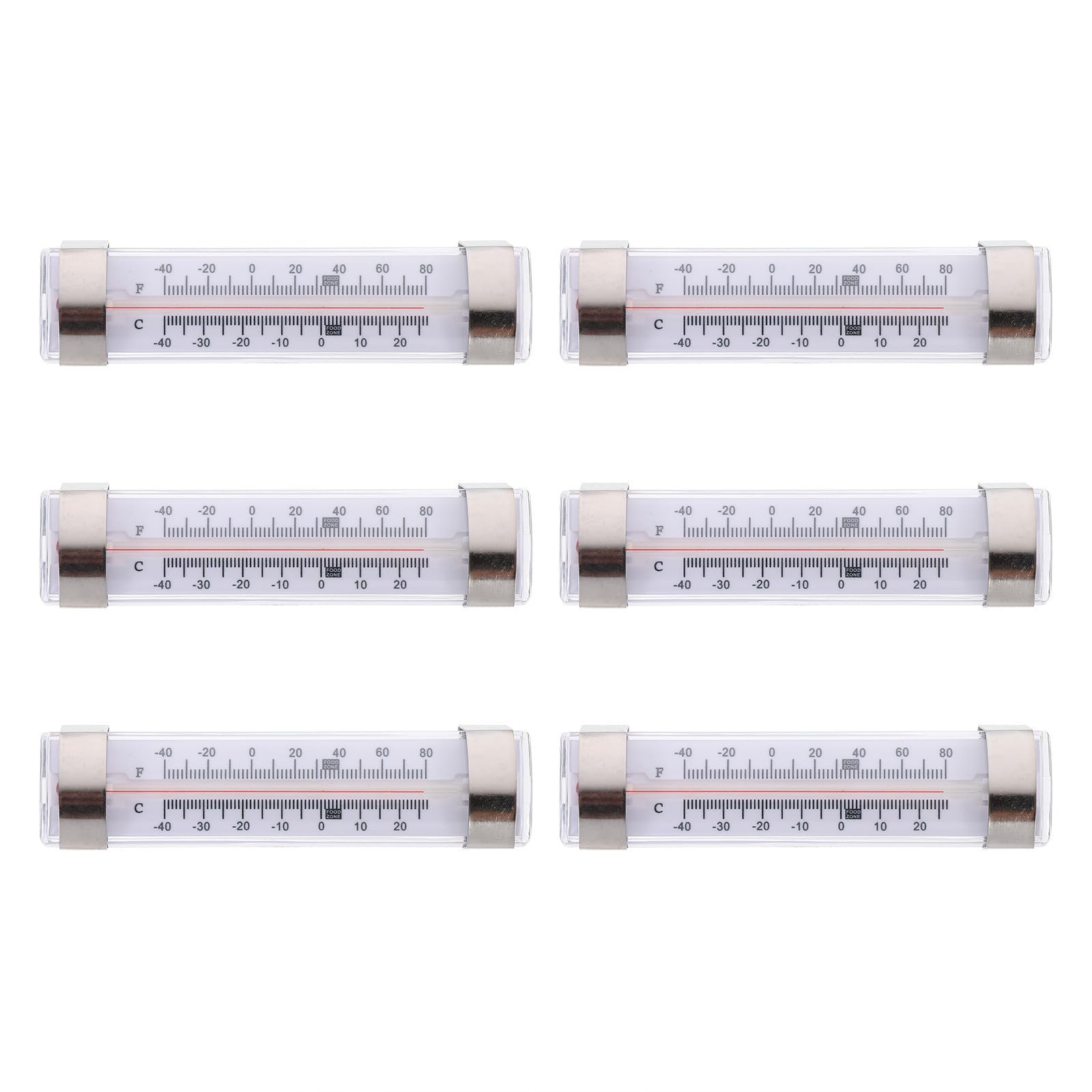 ULTECHNOVO Conjunto de 6 Termómetros Profesionales para Frigorífico y Congelador, Alta Precisión, Material Abs y Acero Inoxidable, Diseño Práctico y Fácil de Leer