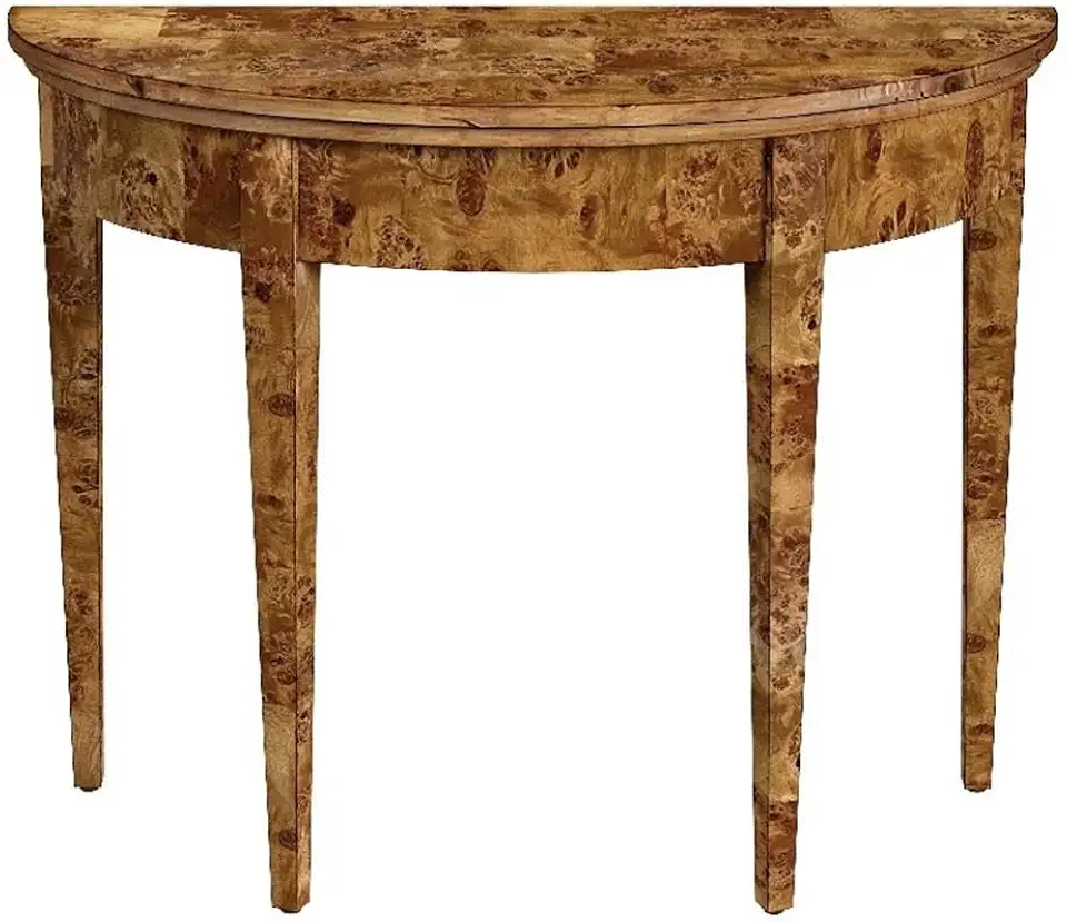 Hampton Burl Demilune Console Table 36-inch Brown Accent