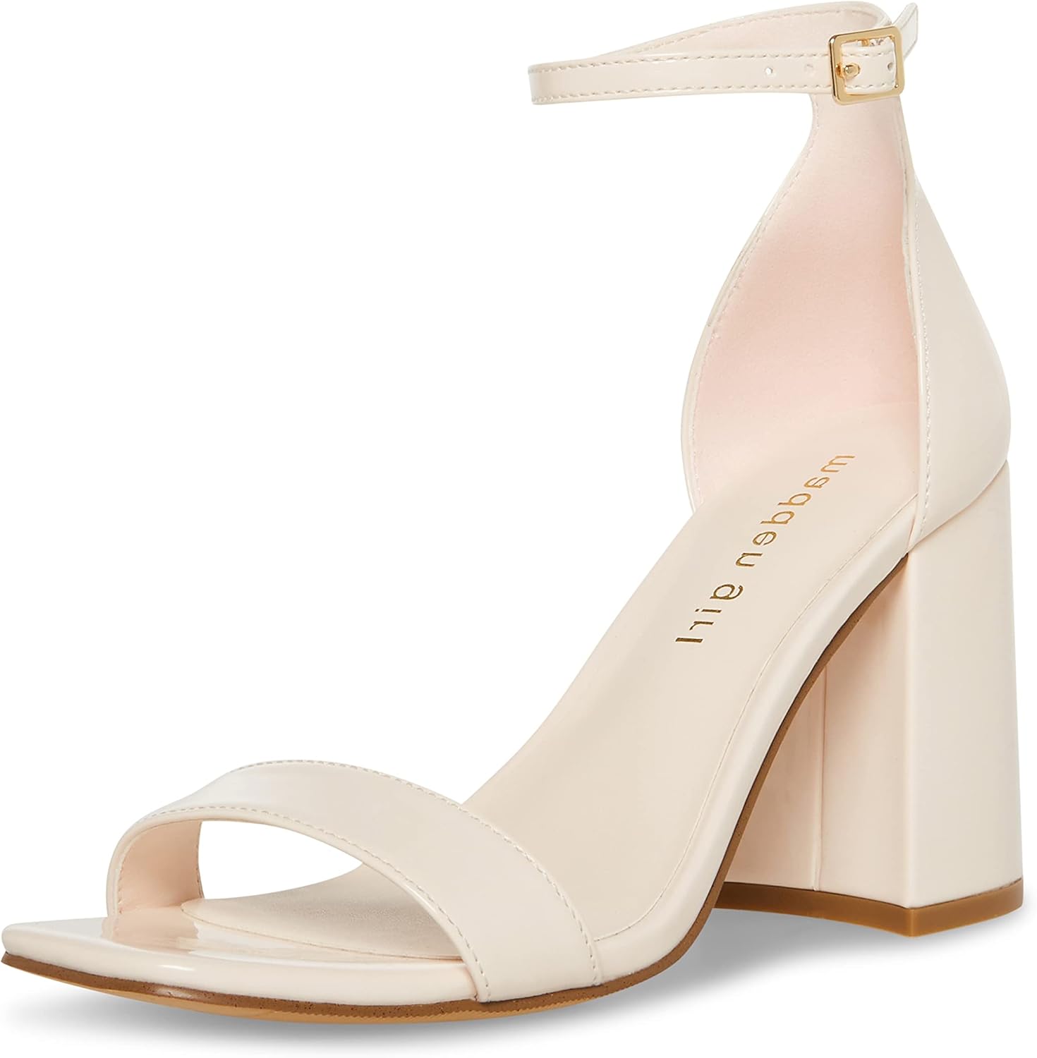 Madden Girl Women's Sstar Heeled Sandal, Porcelain Patent, 8.5