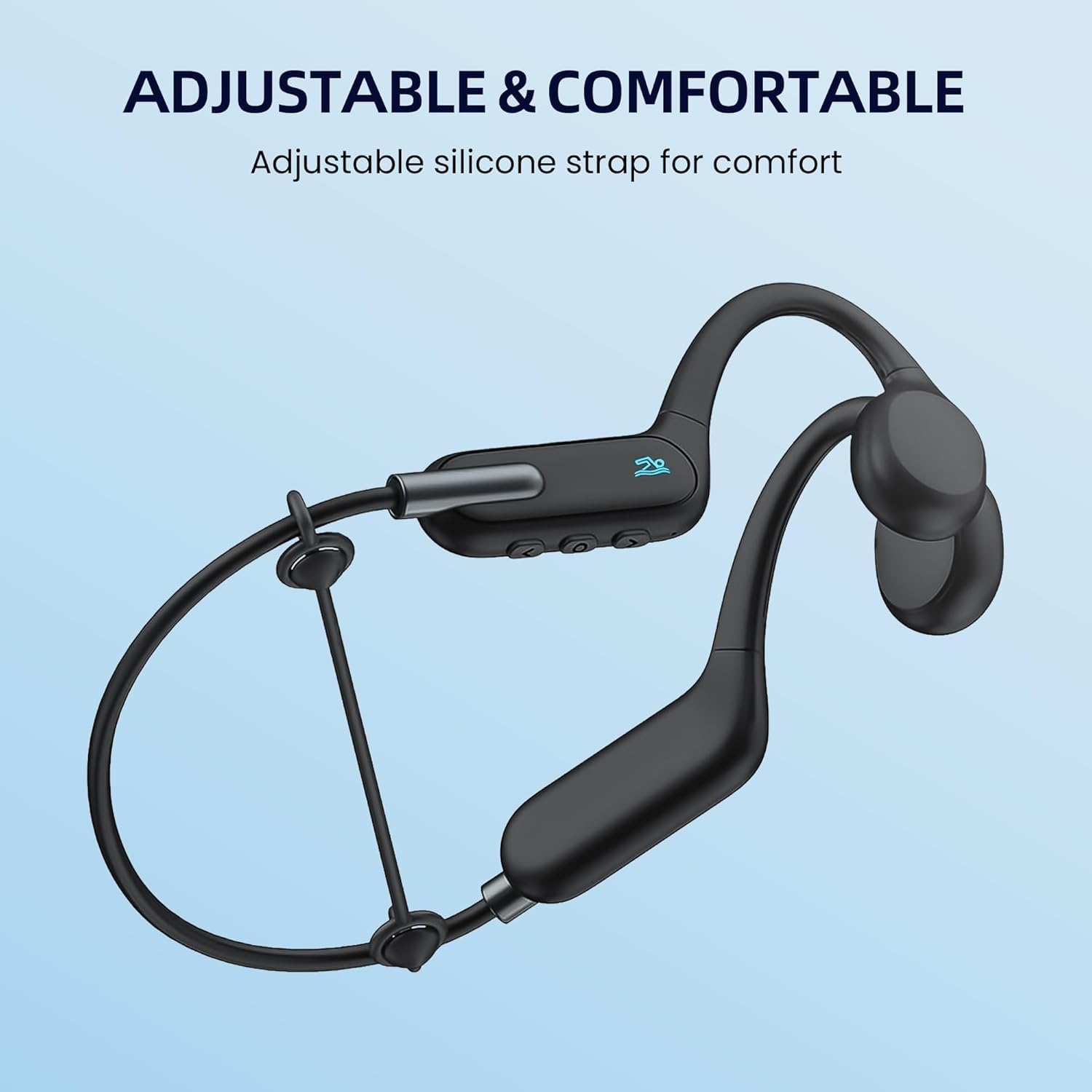 HIFI WALKER T10 Air Knochenschall Kopfhörer, IPX8 wasserdichte Schwimmkopfhörer mit 32GB MP3 Player, Open-Ear Bluetooth 5.3 Sportkopfhörer für Schwimmen, Laufen, Radfahren