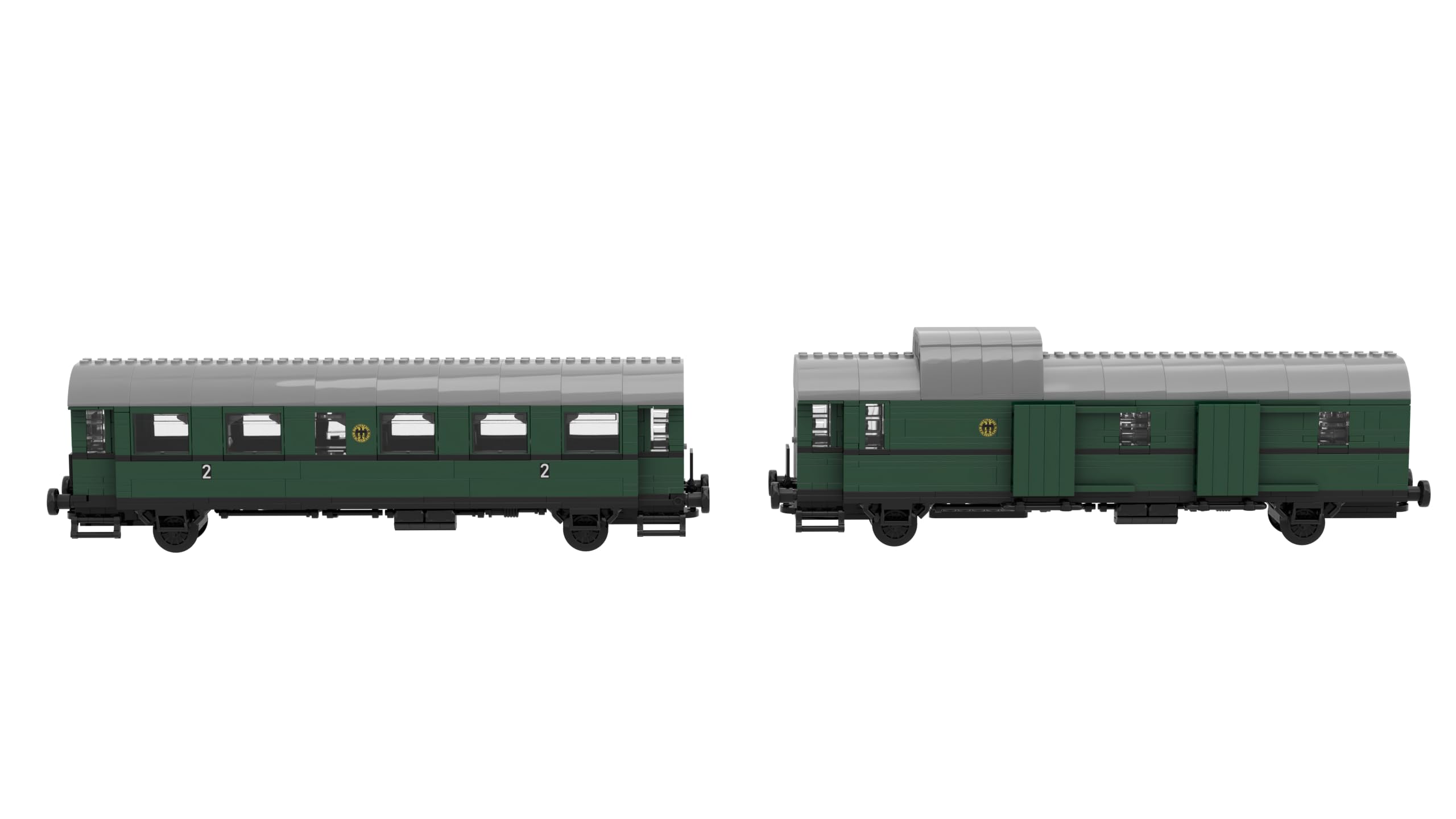 Stone Heap | Personenwagen Bi-29 oder Gepäckwagen Pwi-29 | 2 in 1 Klemmbausteinset | Modellbausatz für Eisenbahn-Fans & Sammler