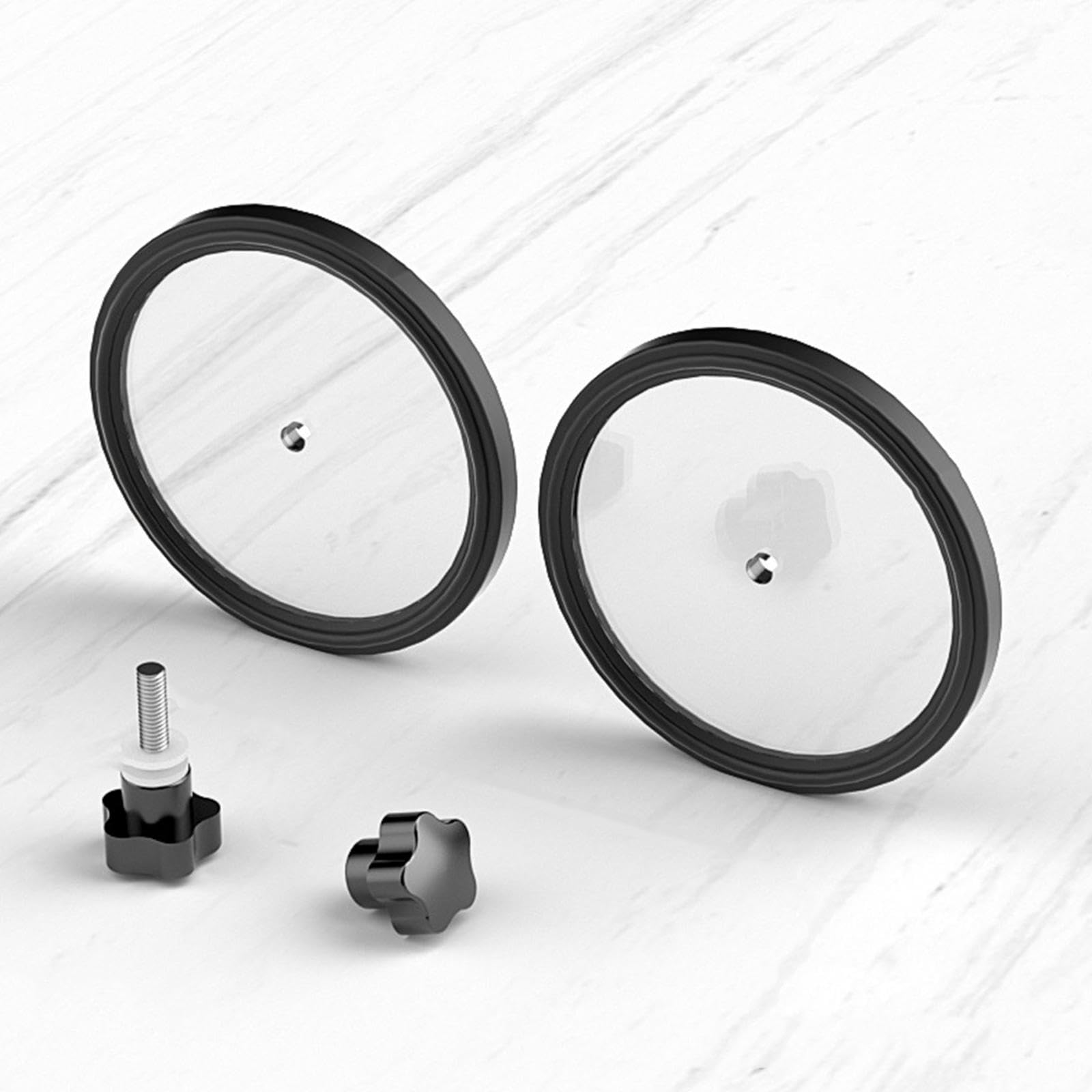 2 Piezas Record Cleaner Clamp Antideslizante con Etiqueta Impermeable y Clip de Protección Limpiador de Discos de Vinilo con Mango Industrial, Blanco