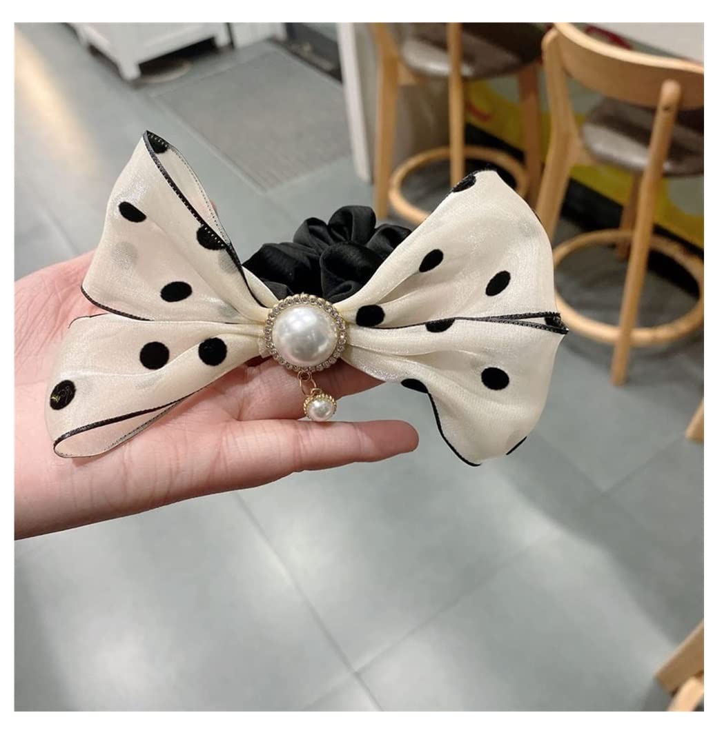 RUVOO Scrunchies per Capelli Elastici per Capelli Anello per Capelli con Nodo A Fiocco Testa A Pois Gioielli Testa per Capelli Corda per Capelli Anello per Capelli A Spirale Elastico per Capelli