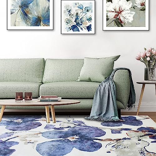 Tappeti Design Alfombras Antideslizante Salon Alfombra 70 X 160 CMflor Azul Habitacion Diseño Moderna decoración de Salas Estar Dormitorios 70x160cm