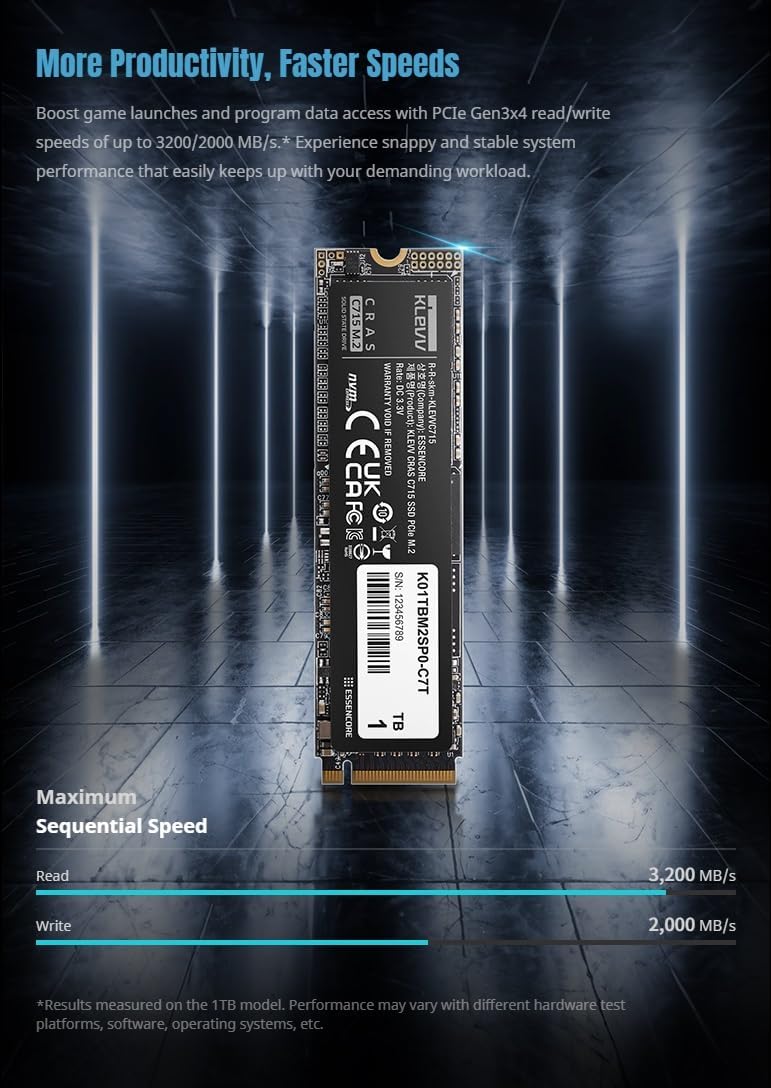 KLEVV CRAS C710 SSD 1TB, NVMe PCIe Gen3 x4, 3D Bahrain Ubuy