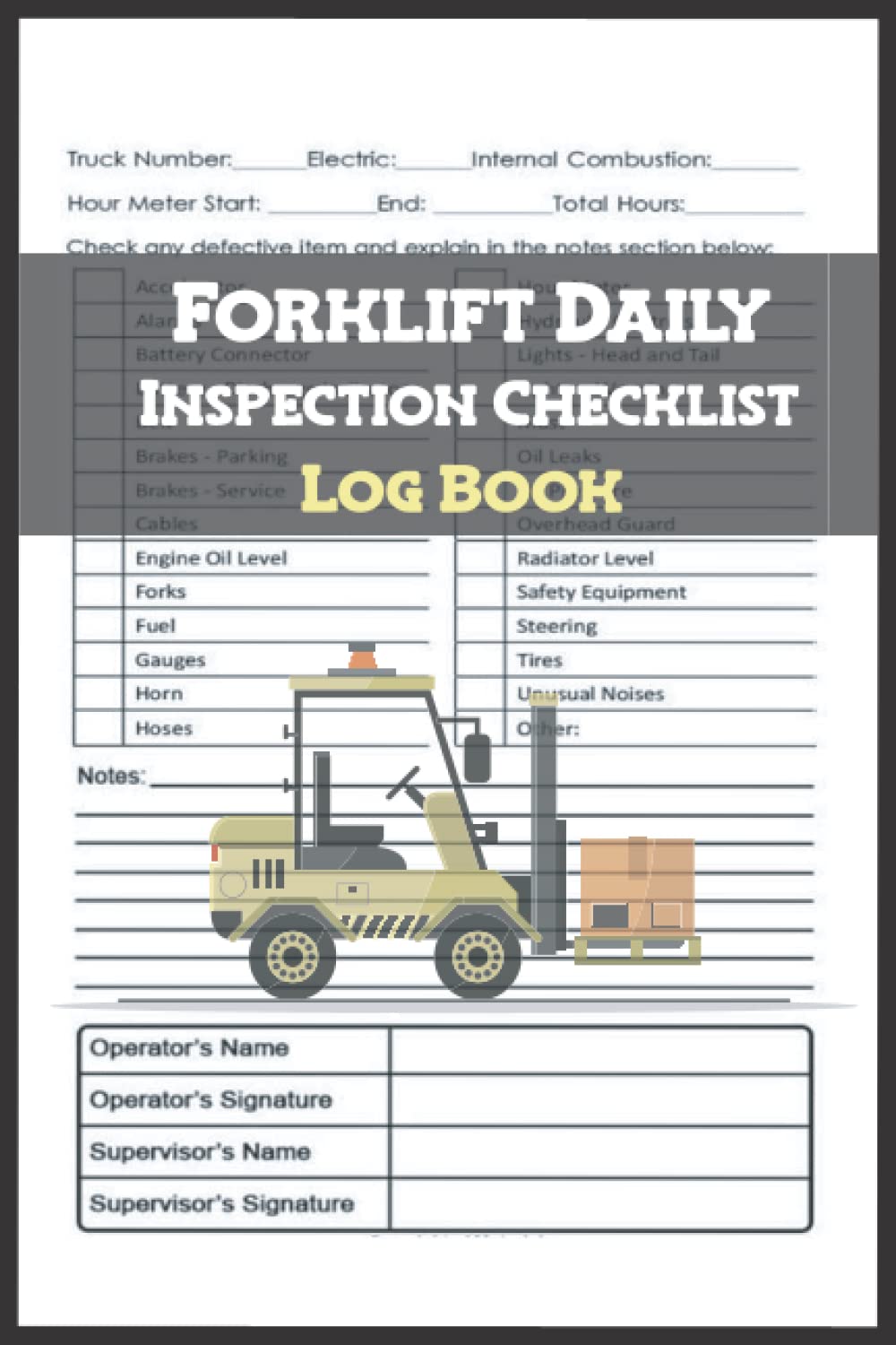 Buy Forklift Daily Inspection Checklist Log Book Forklift Operator