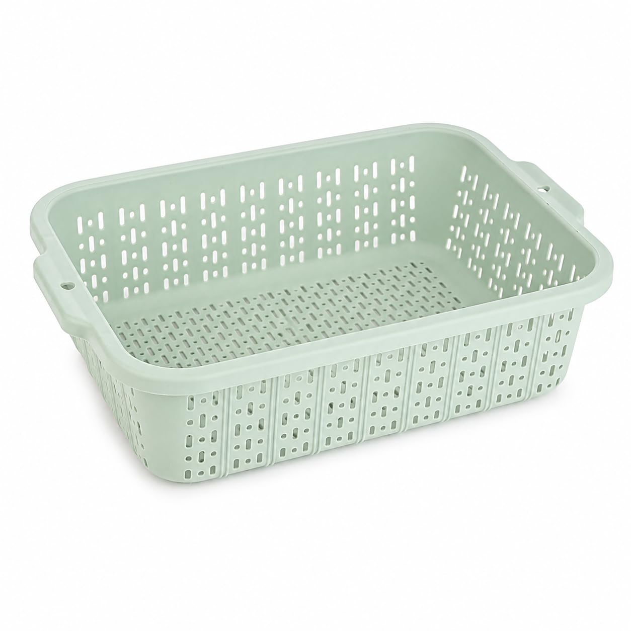 ARICO Plastic Storage Basket with Handles | Multipurpose Ventilated Organizer Bin for Kitchen, Pantry, Refrigerator, Fruits, Vegetables, Bathroom, Wardrobe & Cabinet Storage | Mint Green-image-15