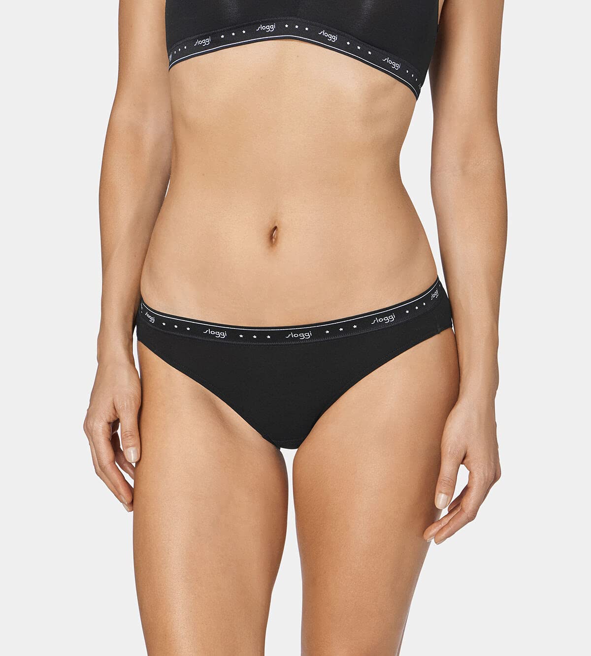 Sloggi Donna 24/7 100MINI Slip Donna in Confezione 2P + 2P 4 Pezzi (5, 0004 Nero)