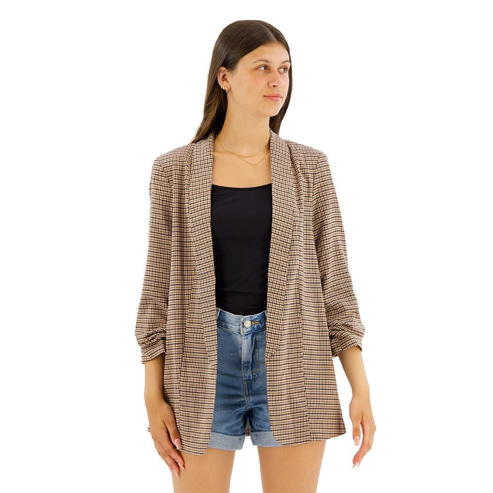 Pieces Damen Pcbosella 3/4 Printed Blazer Noos Blazer (1er Pack)