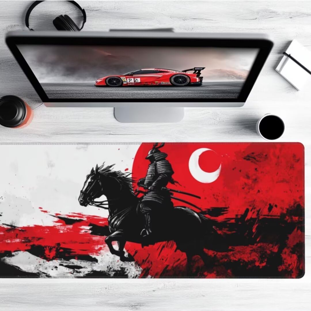 Tappetino Mouse Giappone Gaming Mouse Pad Astratto Tappetino Mouse XXL 1200×600×3MM Migliora La Precisione e La Velocità Tappetino Scrivania con Base in Gomma e Bordi Cuciti per Ufficio e Gaming