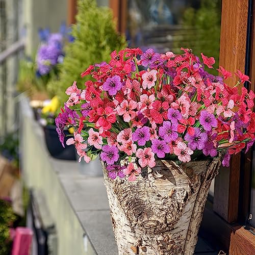 Dremisland 9 Bundles Artificial Flowers for Outdoors Decoration UV Resistant Silk Faux Daisy Flowers Fake Plastic Plants Greenery Shrub Garden Porch Window Box Spring Summer Decor image 4
