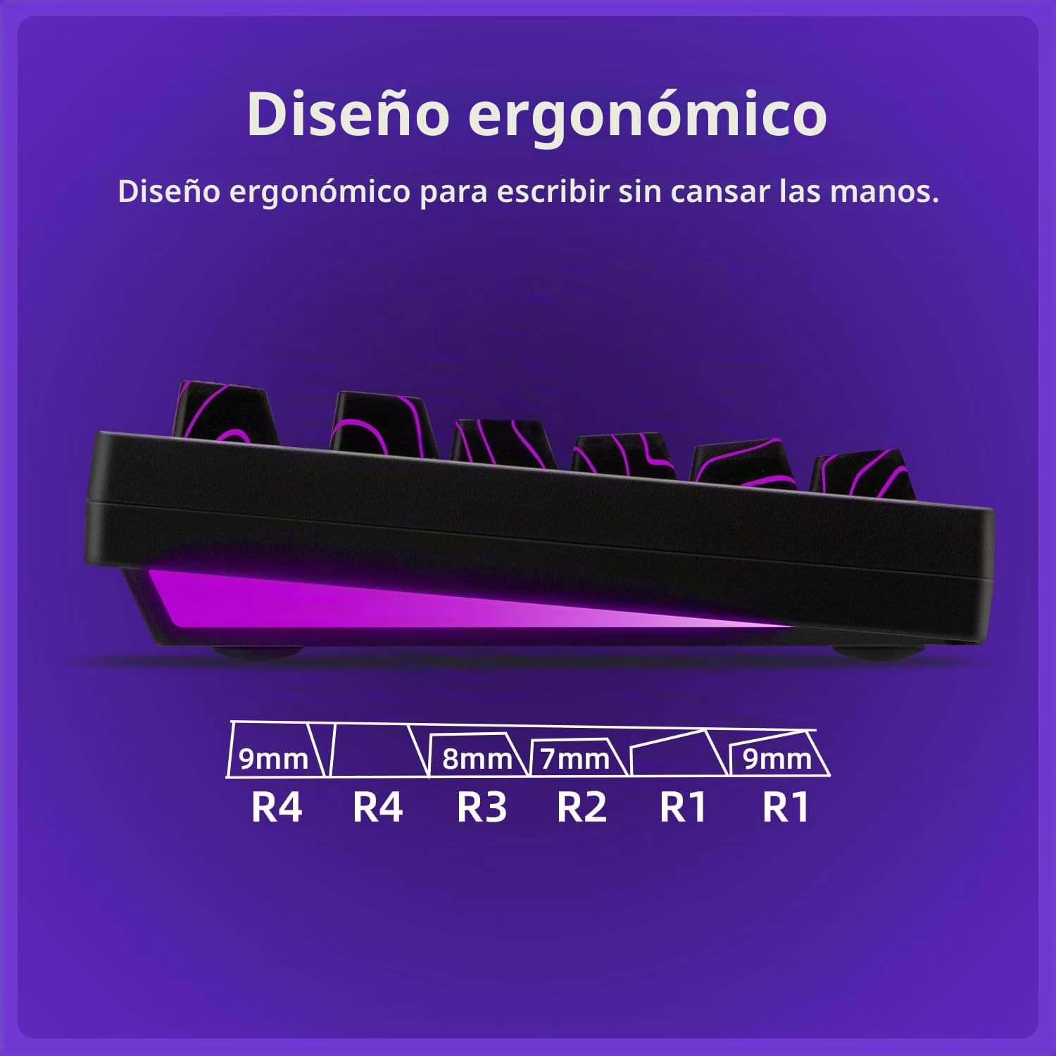ZORNHER ZH870 Teclado para gaming inalámbrico, teclado mecánico 80% inalámbrico, negro con teclas Contour IMD PC, interruptores lineales cremosos, intercambio en caliente, iluminación RGB